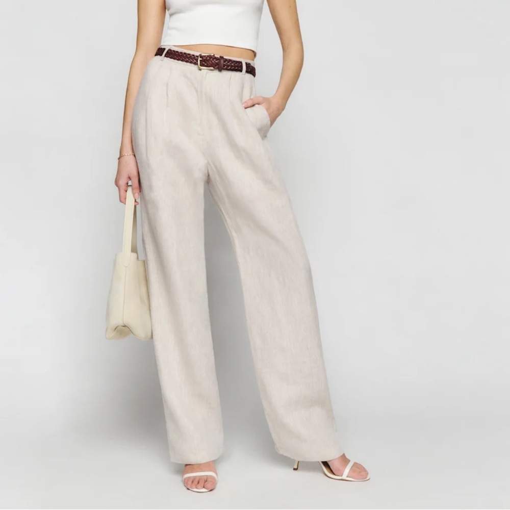 Reformation Mason Linen Wide Leg Trousers